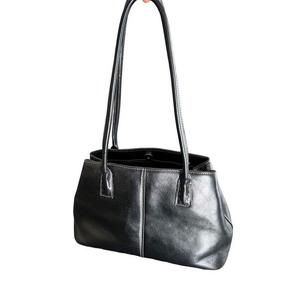 FOSSIL Black Leather Shoulder Purse Handbag - Picture 1 of 13